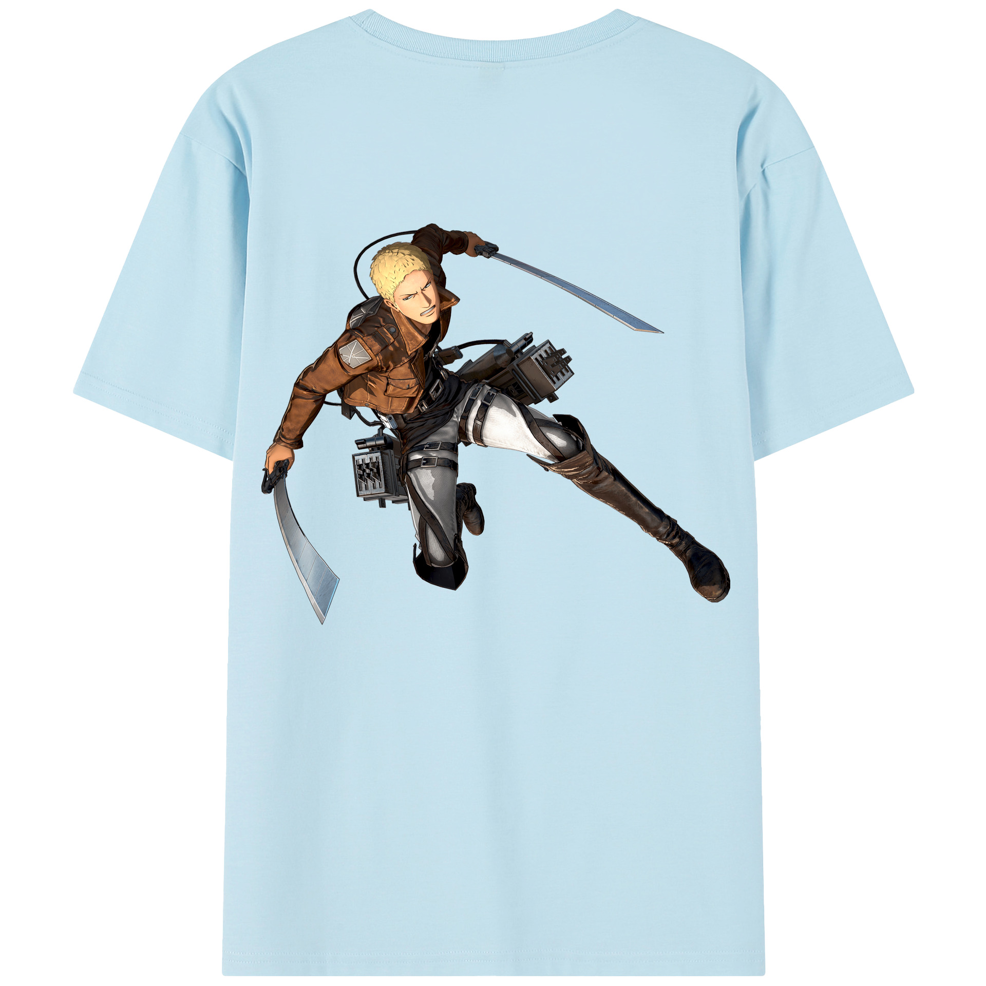 （画像用） 進撃の巨人 ライナー・ブラウン Attack on Titan Reiner Braun 綿100％半袖Tシャツ（背面プリント）
